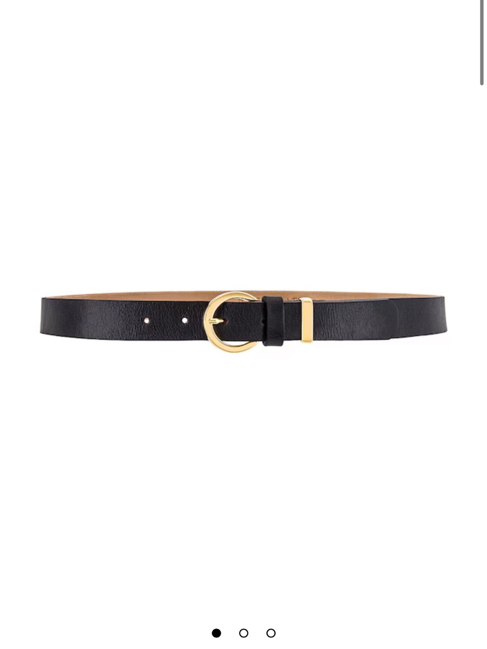 NWOT Black Italian Leather Belt with Gold Buckle from Revolve Size XL